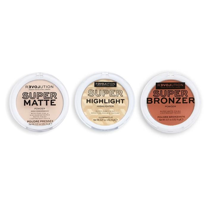 Relove Super matte pressed powder beige + Super highlight champagne + Super Bronzer Sahara
