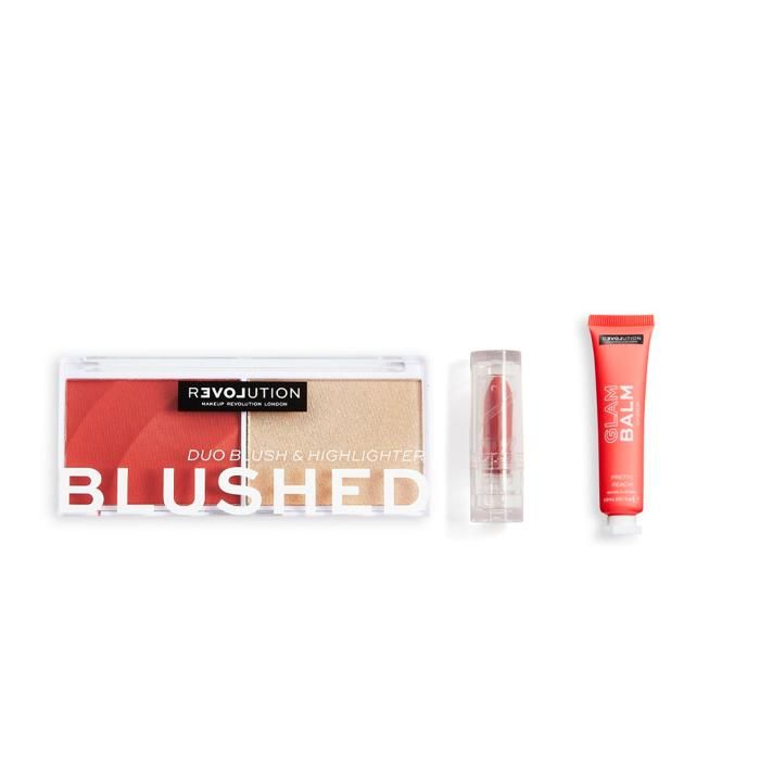 RELOVE COLOUR PLAY BLUSHED DUO DAYDREAM + RELOVE BABY LIPSTICK VISION + RELOVE Glam Balm Pretty Peach