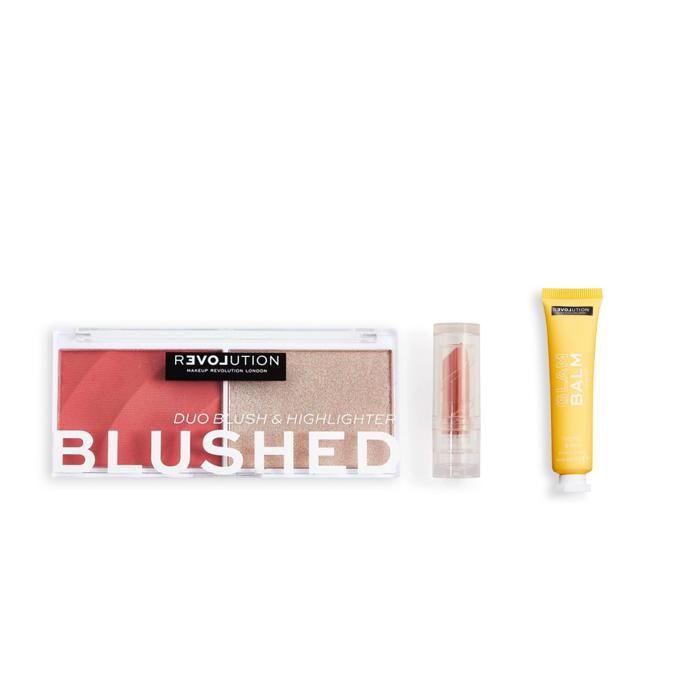 COLOUR PLAY BLUSHED DUO CUTE + RELOVE Baby Lipstick Believe + RELOVE Glam Balm Tropic Baby Pineapple