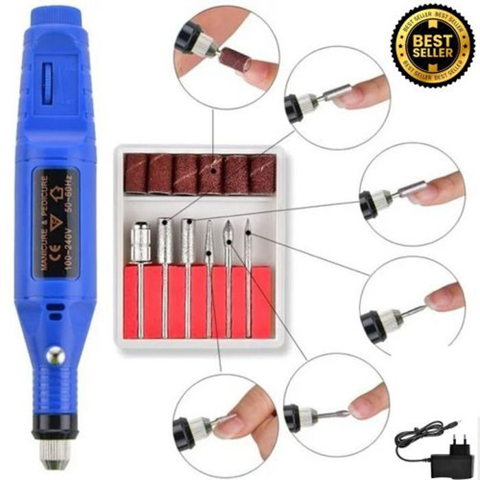 PONCEUSE MANUCURE , PONCEUSE PEDICURE.Polisseuse électrique pour manucure et pédicure,Kit d'outils professionnel pour les ongles.