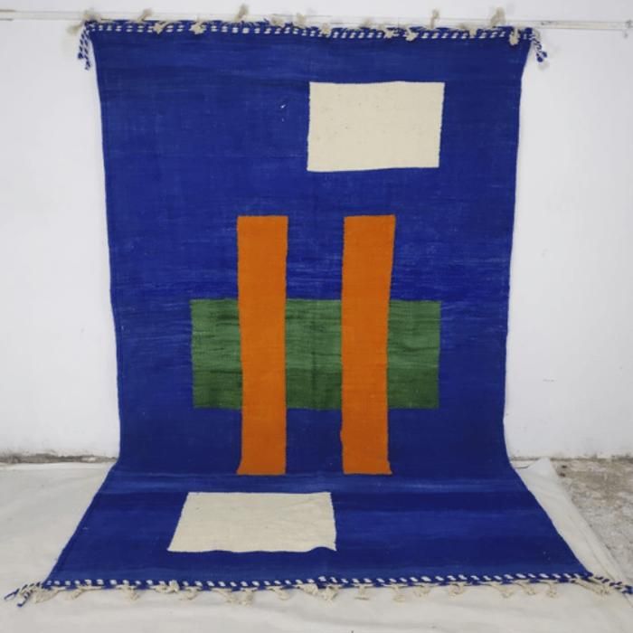 Tapis berbère Zanafi Bleu Eléctrique