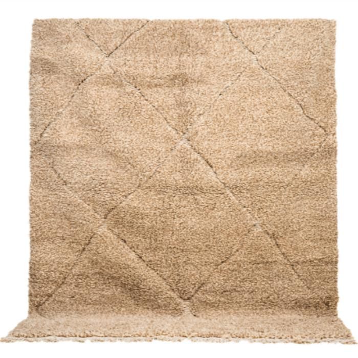 Grand tapis Beni Ouarain marocain blanc crème