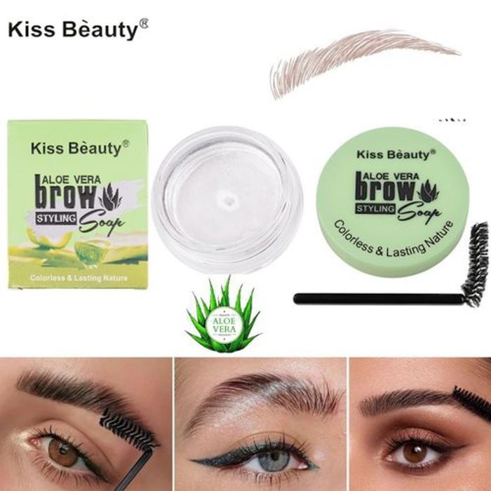 Savon coiffant naturel pour sourcils, 3D Savon de modelage des sourcils à l'aloe vera incolore et transparent.