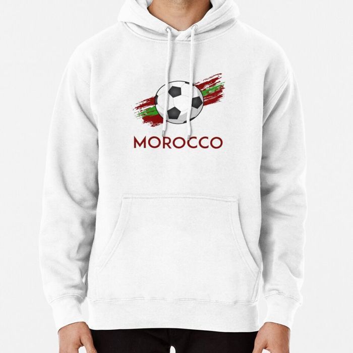 Sweat à capuche - Maroc - Drapeau - Blanc - Manches longues - Mixte - Marjane Mall - Image 1
