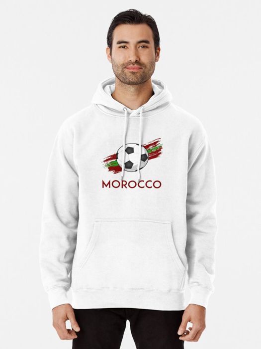 Sweat à capuche - Maroc - Drapeau - Blanc - Manches longues - Mixte - Marjane Mall - Image 2