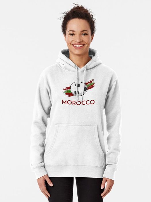 Sweat à capuche - Maroc - Drapeau - Blanc - Manches longues - Mixte - Marjane Mall - Image 3