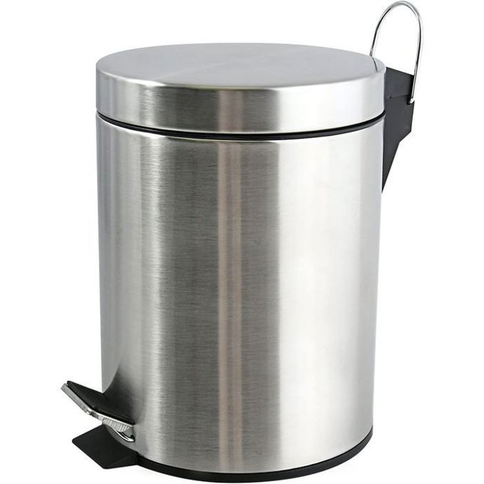 Poubelle à Pédale en Inox – 3 Litres, Fermeture Hermétique et Silencieuse