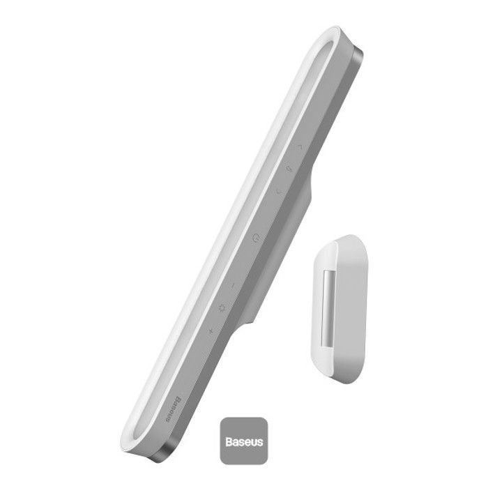 Baseus Lampe de Bureau Pro avec Charge Sans Fil Magnétique – Éclairage LED à Intensité Variable, Blanc-284*48mm