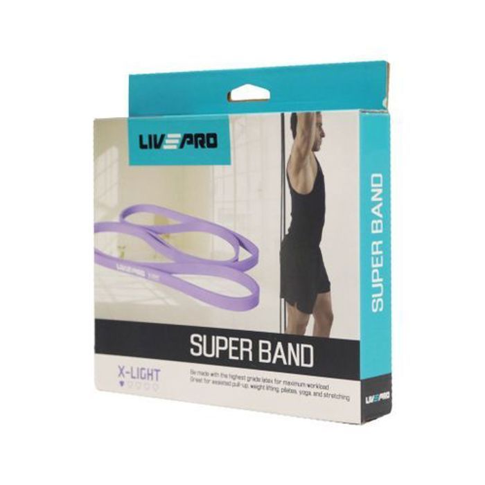 Bande de résistance - LIVEUP SPORTS - PRO SUPER RÉSISTANCE - 7KG - 16KG - Mauve