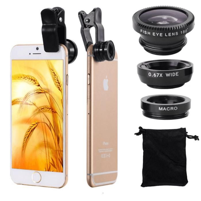 pack de 3 Lentiles de smartphone camera pour les effets photographie