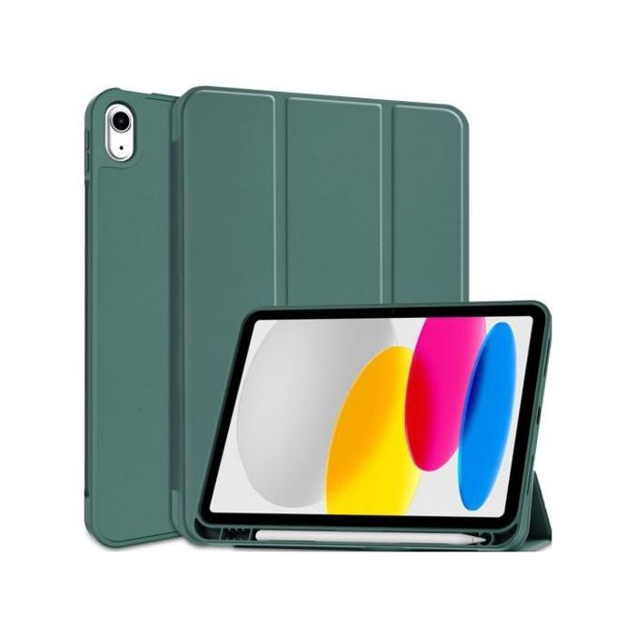 Coque pour Apple iPad 10 (10.9) 2022 Tpu Smart Cse avec Porte-Stylo (vert)