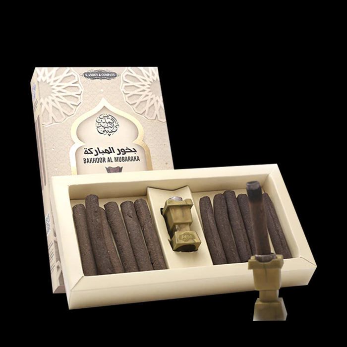 Bakhoor Mubaraka  cadeau parfait Avec 12 bâtons brûlants et un brûleur Bakhoo