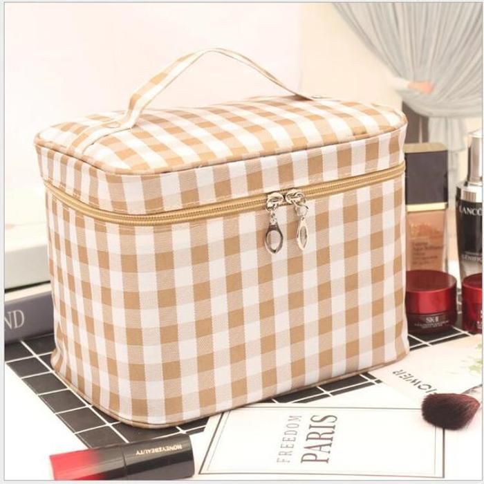 Trousse de maquillage étanche Modernist Carré-Carreau Beige
