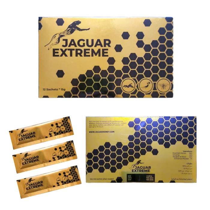 Miel Aphrodisiaque JAGUAR EXTREME 12 sachets - authentique  Malaisie