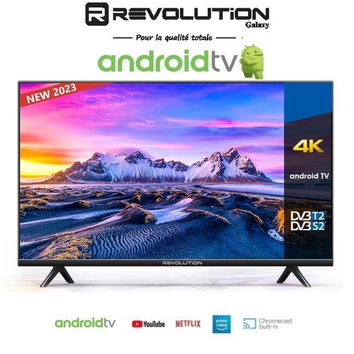 Revolution Smart TV 55" Android 4K UHD - Récepteur Intégré + TNT + HDMI + USB - Nouveau modèle