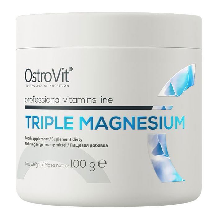 Ostrovit Triple Magnesium 100 g Natural - Citrate, Lactate et Carbonate de Magnésium