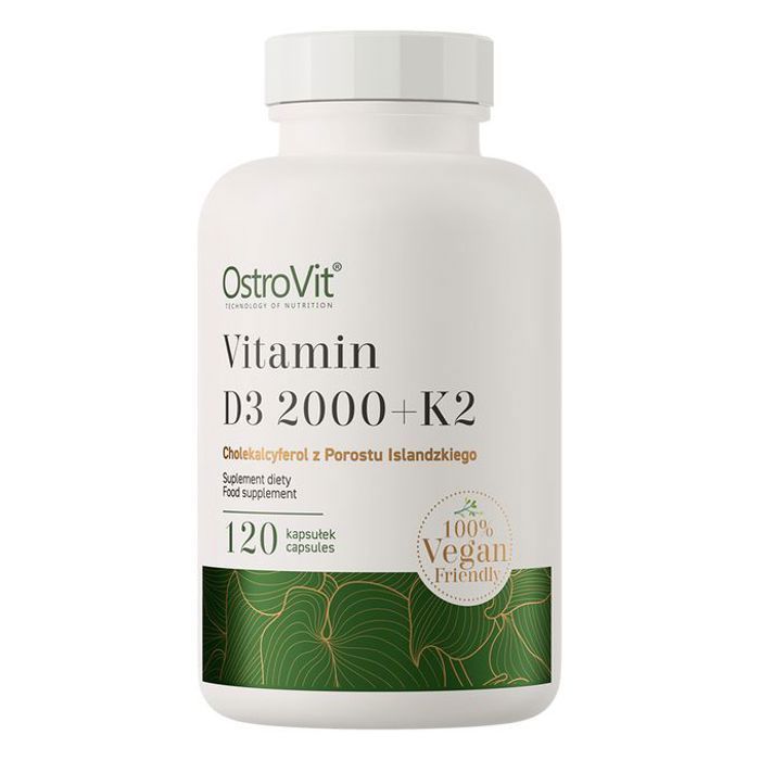 Vitamin D3 2000 IU + K2 120 Caps - Os, Cœur, Immunité