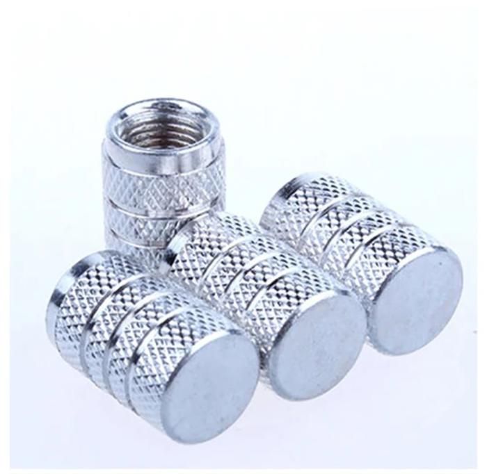 4 pieces, Bouchons de Valve en alliage d'aluminium Argent