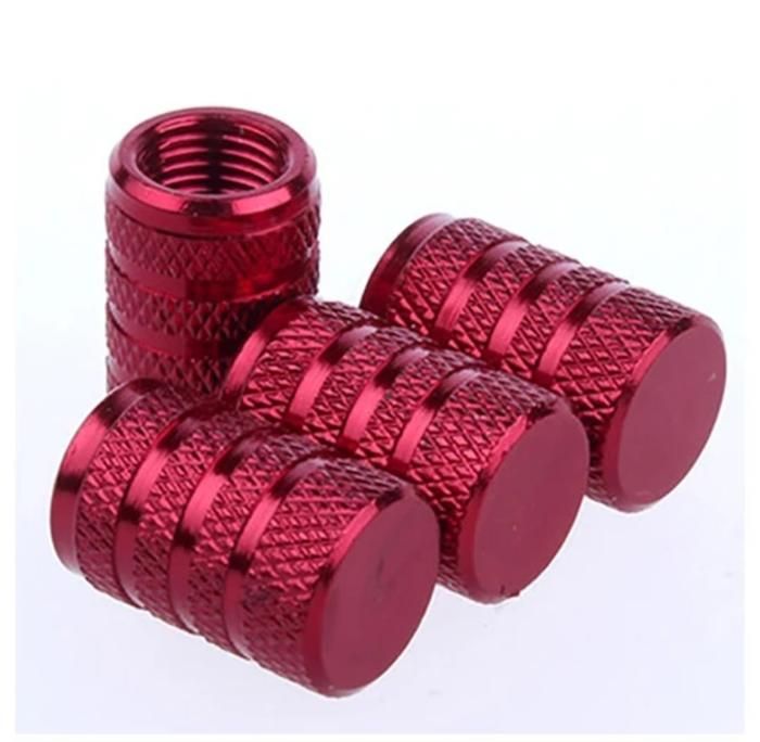4 pièces, Bouchons de Valve en alliage d'aluminium Rouge