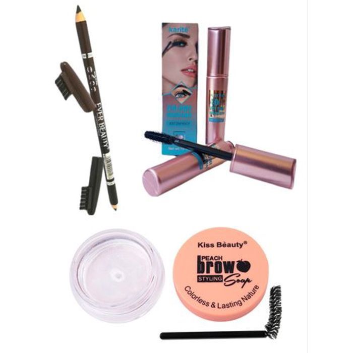 Mascara, Eyeliner Double Face Marron et Noir, Savon fixateur de sourcils.