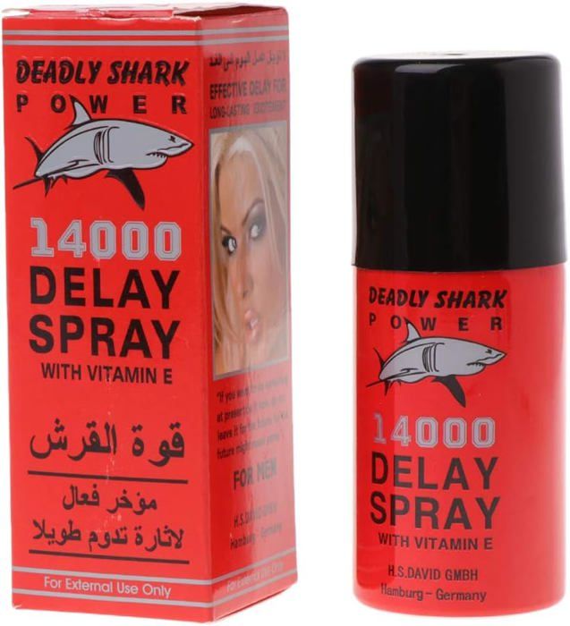 Spray retardateur Deadly Shark Power 14000 pour hommes - Spray pour hommes forts prolonge l'éjaculation