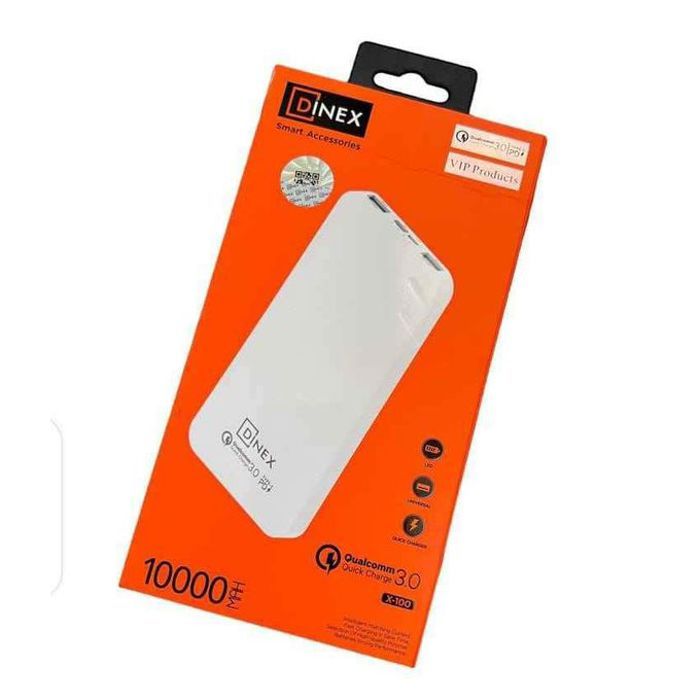 DINEX Power Bank sans fil 10000mAh, chargeur rapide bidirectionnel