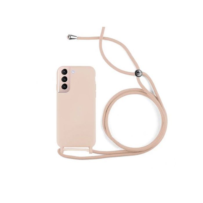 Coque Cordon pour Samsung Galaxy S22 Semi-rigide Lanière Tour du Cou 80cm (rose)