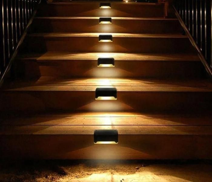 Lampe Solaire Jardin escalier, Spot lumineux LED à énergie solaire (4pcs)