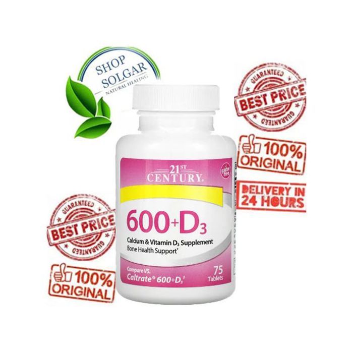 vitamine D3 600+D3, calcium & vitamine D3, [Favorise la santé des os] 75