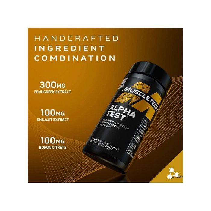 Alpha Test, Stimule la testostérone Efficacité maximale, musculaire, 120 capsule