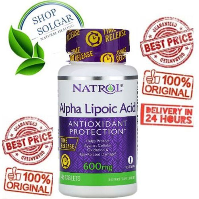 Acid Alpha Lipoïc, libération retardé, [Protection antioxydant] 600 mg, 45 CaPs