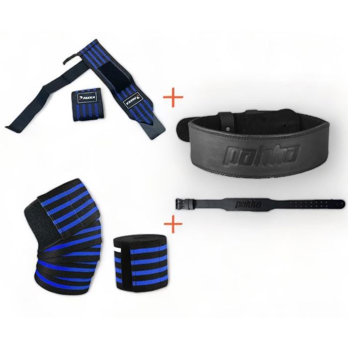 Pakka Pack musculation Ceinture Small + bandes de poignets +bandes de genoux