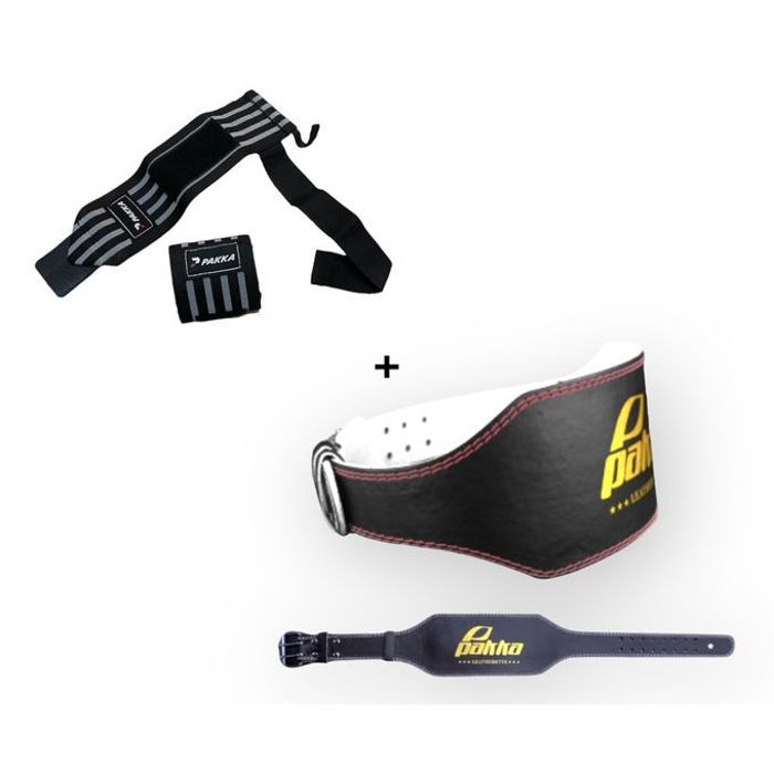 pack de straps+ceinture lombaire de musculation MEDIUM