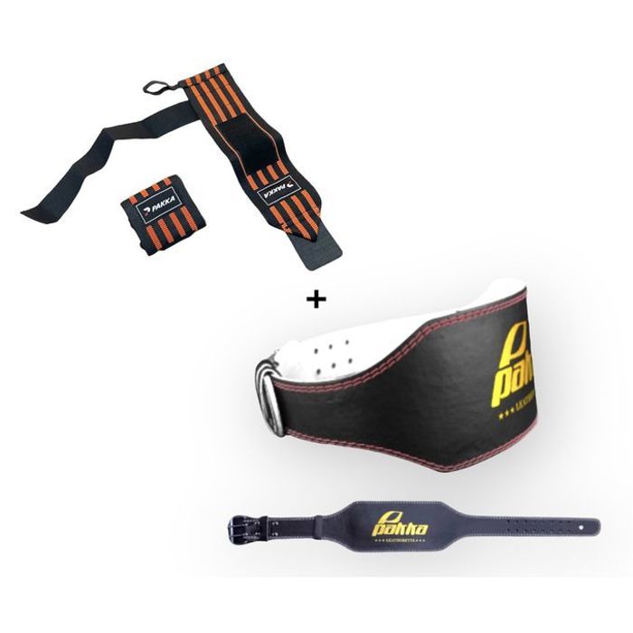 pack de straps+ceinture lombaire de musculation MEDIUM