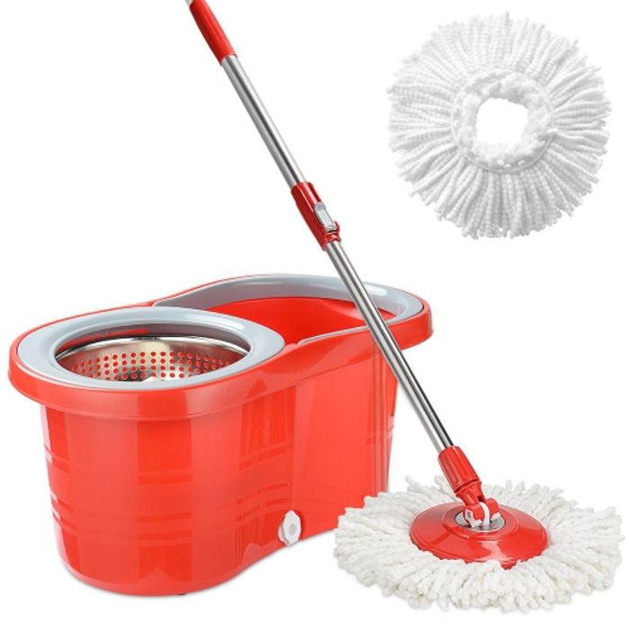 Vadrouille rotative à essorage avec le seau-2 recharges