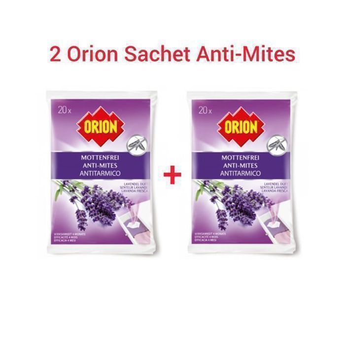 Orion 2 Sachet Anti-mites 20 Unités Lavande