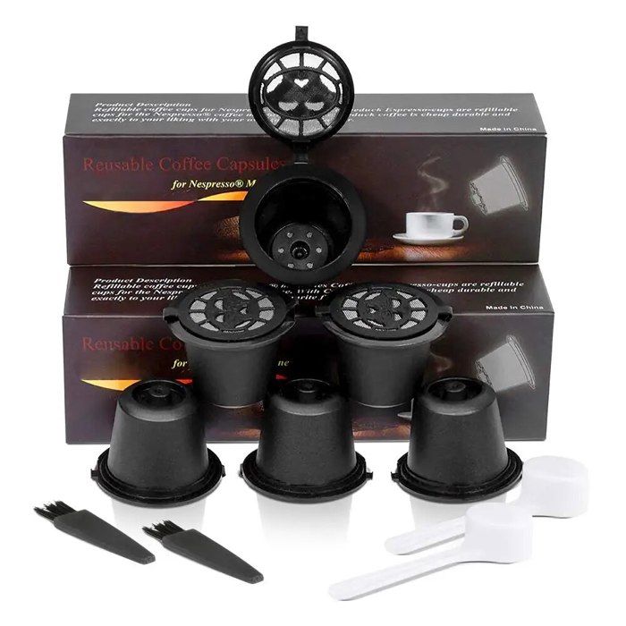 6 capsules rechargeable réutilisable compatible Nespresso café