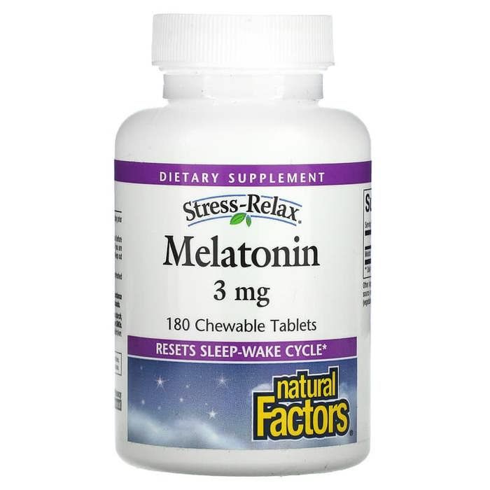 Mélatonine, 3 mg, 180 comprimés à croquer