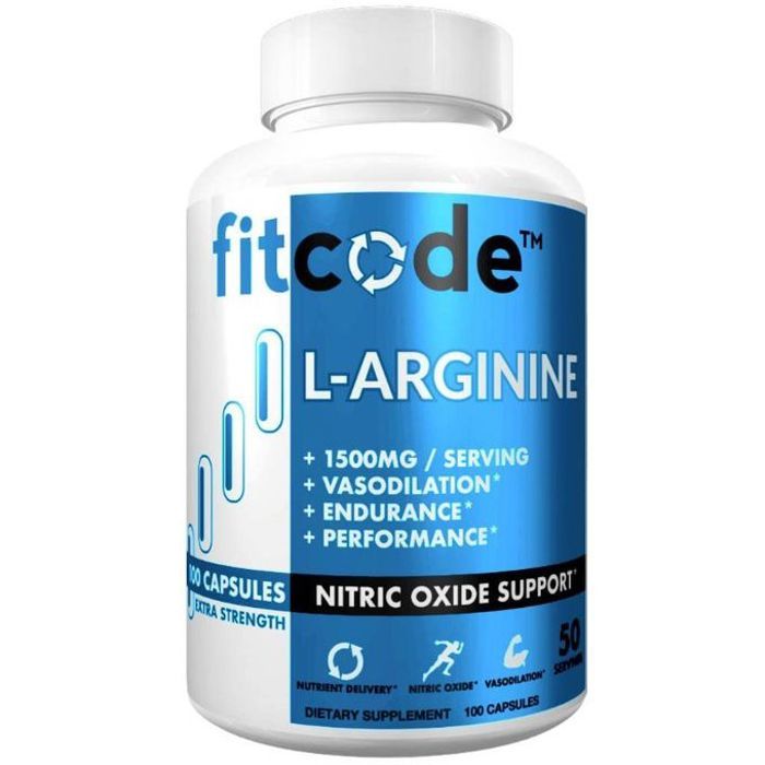 L-arginine, 1500 mg, [Endurance - Énergie - Soutien cardiaque] 100 capsules