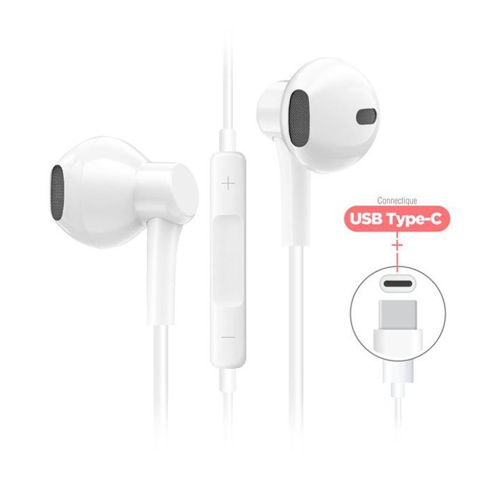 Écouteurs filaires de type C pour iPhone 15