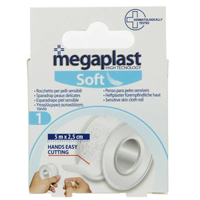 MEGAPLAST SOFT SPARADRAPS BLANC Rouleau de 5M x 2,5cm