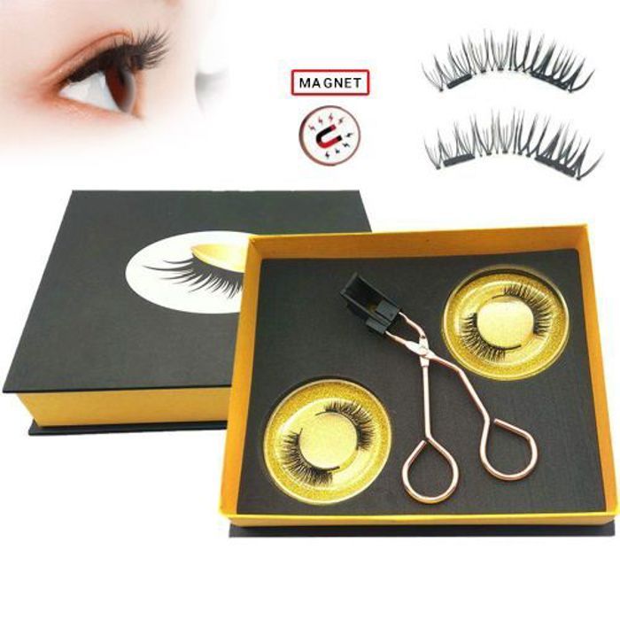 Faux cils magnétiques naturels doux 8d , facile à appliquer et réutilisables
