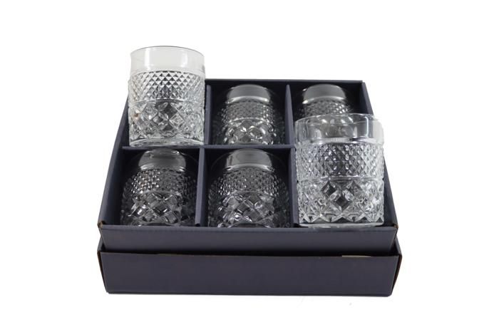 6 VERRES A EAU EFFET CRISTAL D'ARQUE