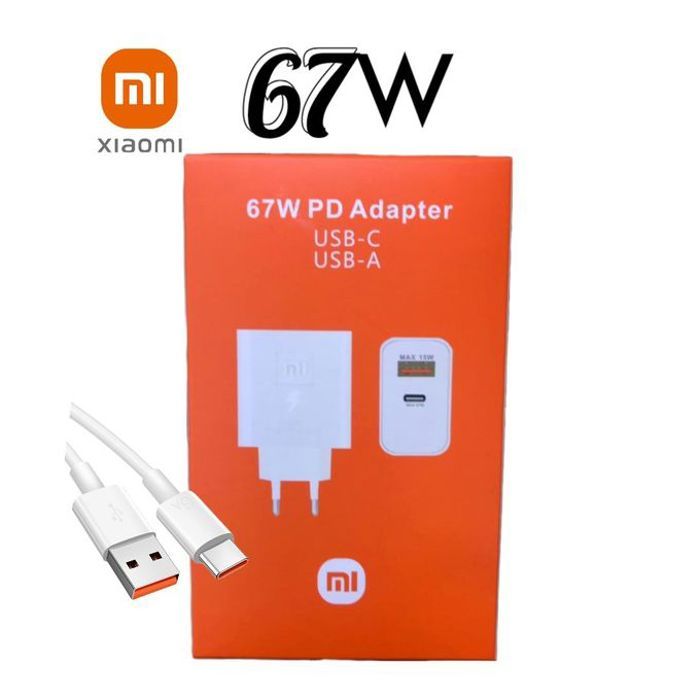 XIAOMI Chargeur 67W Haute Qualité Double USB-C, Cable Type-C