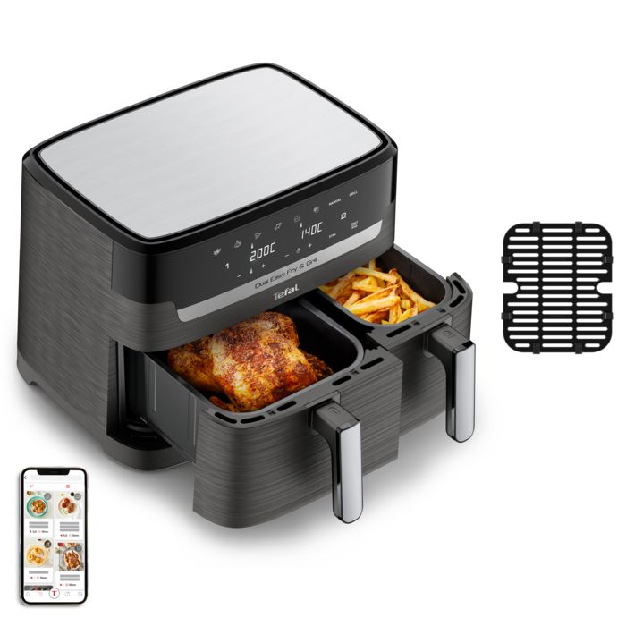 Tefal Dual Easy Fry & Grill EY905B - ​​Friteuse à air chaud - 2700W - 8,3L