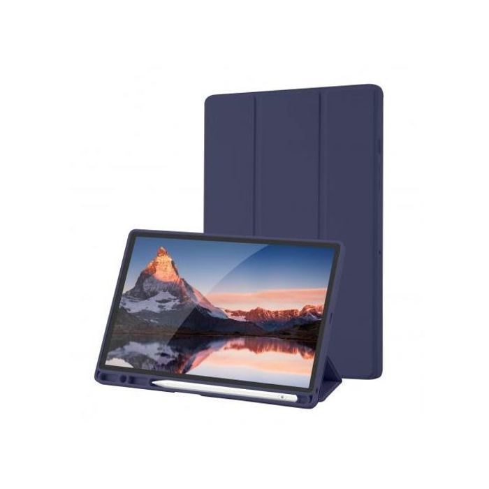 Coque pour Samsung Galaxy Tab A8 10.5' 2021,SM-X205/SM-X200 Tpu Smart Cse avec Porte-Stylo (bleu)