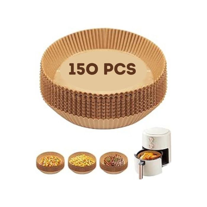 Pack 150 Pieces Papier Cuisson Pour Air Fryer Prédécoupé en Forme Rond