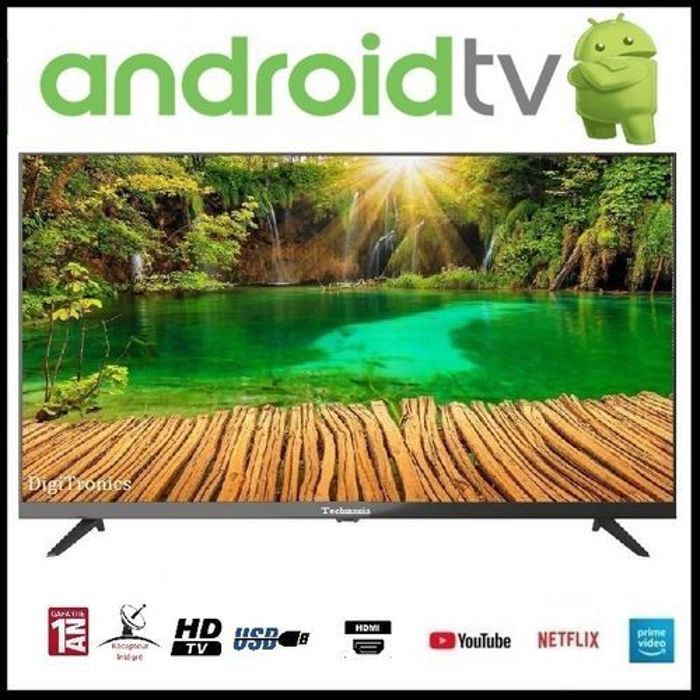 Techmania - Smart TV 40" Android – HD – Récepteur Intégré – TNT – HDMI – USB