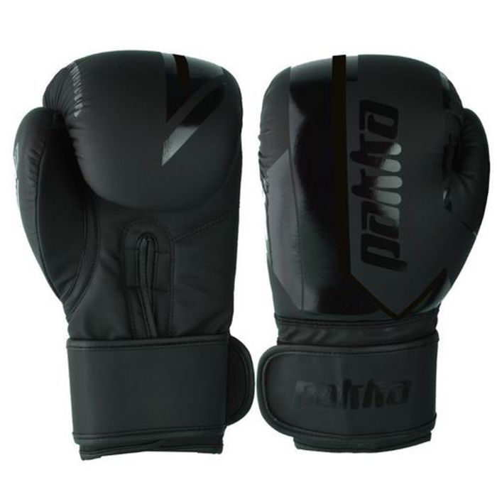 Gants de boxe - PAKKA - Noir - Cuir - Poignets allongés - Paume renforcée