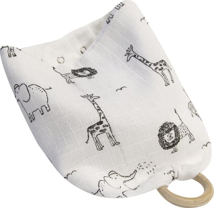 Babyjem  678-  Bavoir Bandana  Anneaux de Dentition Bois Zoo